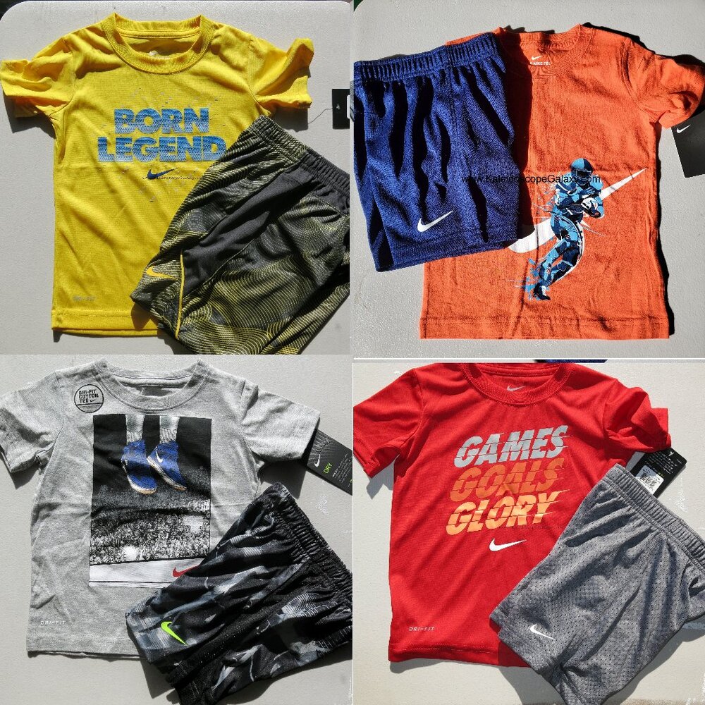 Nike Boys Size 4T Mesh Dri-fit Shorts & T-Shirts Summer NEW